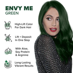 Envy Me: Permanent Green Hair Dye For Dark Hair