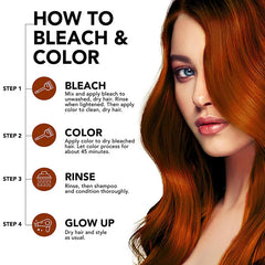Spicy Copper: Copper Semi-Permanent Hair Dye Complete Kit with Bleach