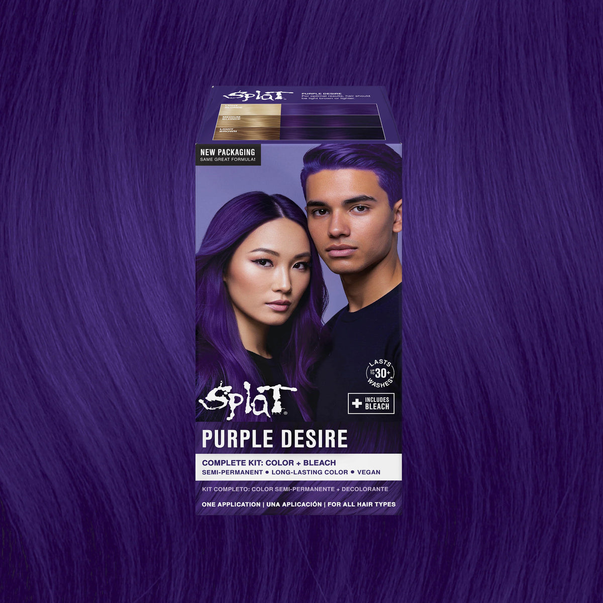 Purple Desire: Original Purple Semi-Permanent Hair Dye Complete Kit with Bleach